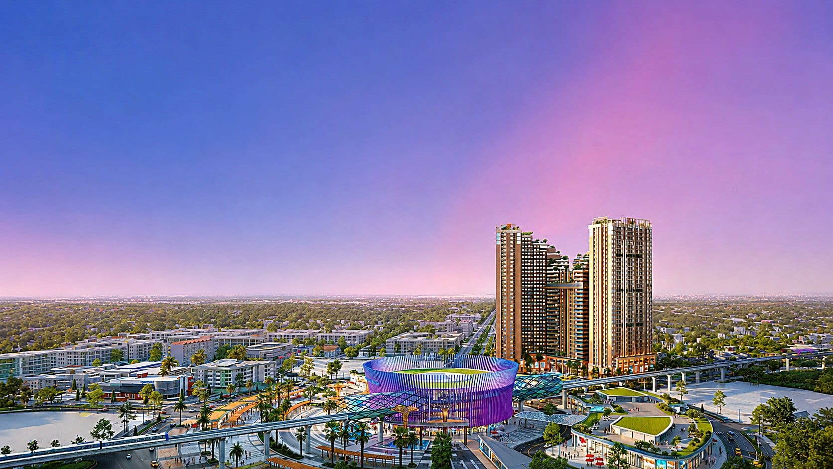 Toàn cảnh dự án Nam Mekong Grand Plaza tại vòng xoay WTC, Phường Bình Dương, TP.HCM