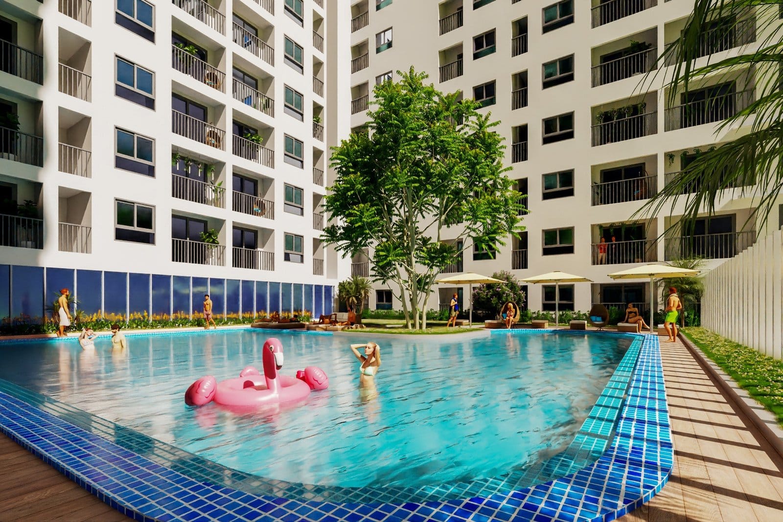 Bể bơi resort nội khu chung cư BenHill, Phường Thuận Giao, TP.HCM