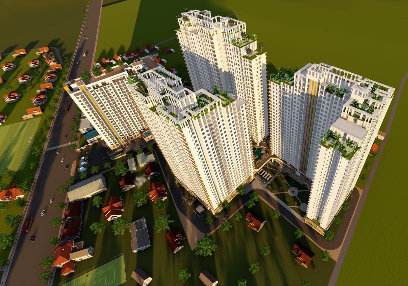 Mặt bằng tầng điển hình 4-21 Minh Quốc Plaza — 21 căn/sàn, 2PN 64m² tới căn góc 84m² và 3PN 104m²