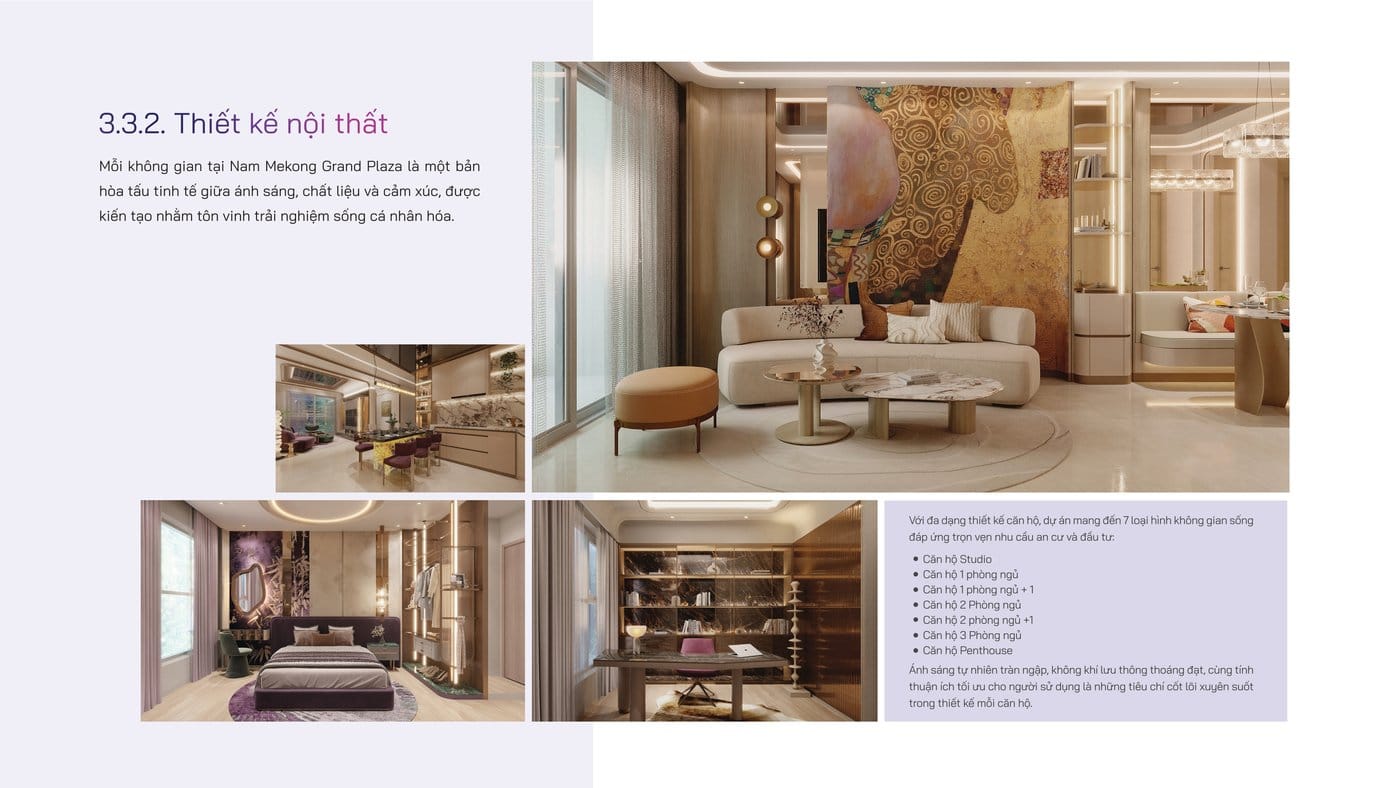 Thiết kế nội thất căn hộ Nam Mekong Grand Plaza