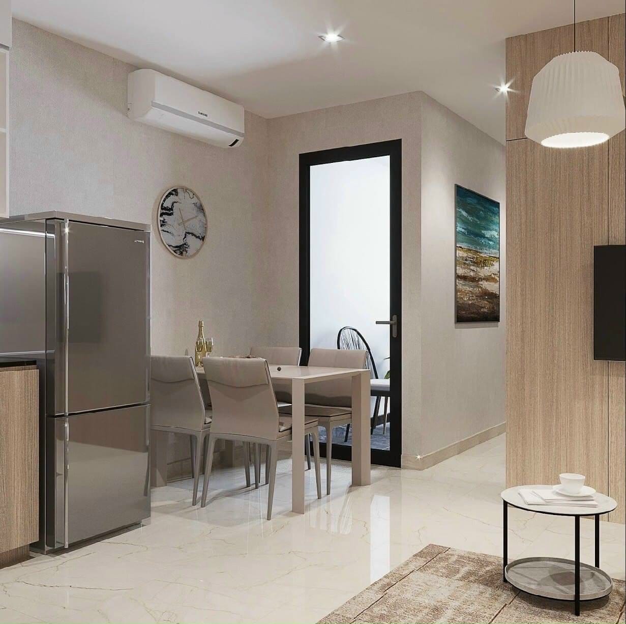 Nội thất phòng khách và bếp căn hộ Legacy Central, Phường Thuận Giao, TP.HCM