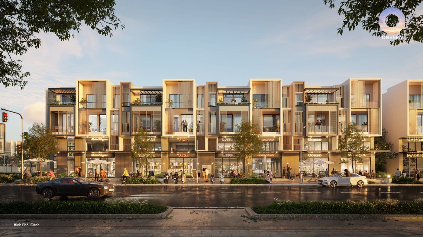 Khu shophouse phố thương mại The Neon Street phân khu NIZI One Era, mặt tiền đại lộ One Era 25m