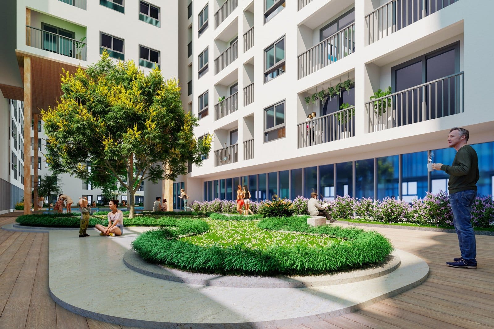 Vườn cảnh quan xanh nội khu chung cư BenHill, Phường Thuận Giao, TP.HCM